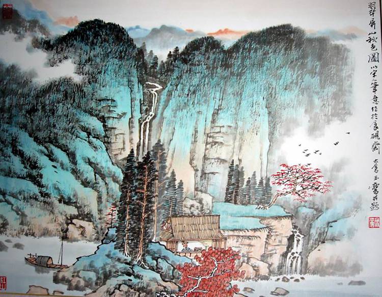 翠屏山秋色（细笔山水）
